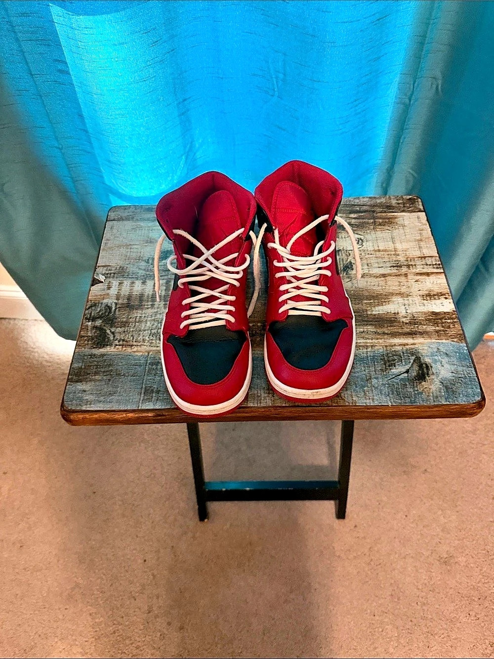 Nike Air Jordan 1 Mid Gym Red Black Sneakers in Red & Black